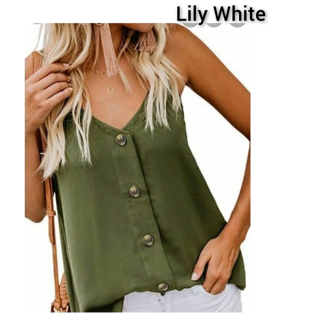 Lily White strap button down top